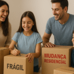 Familia-sorridente-embalando-caixas