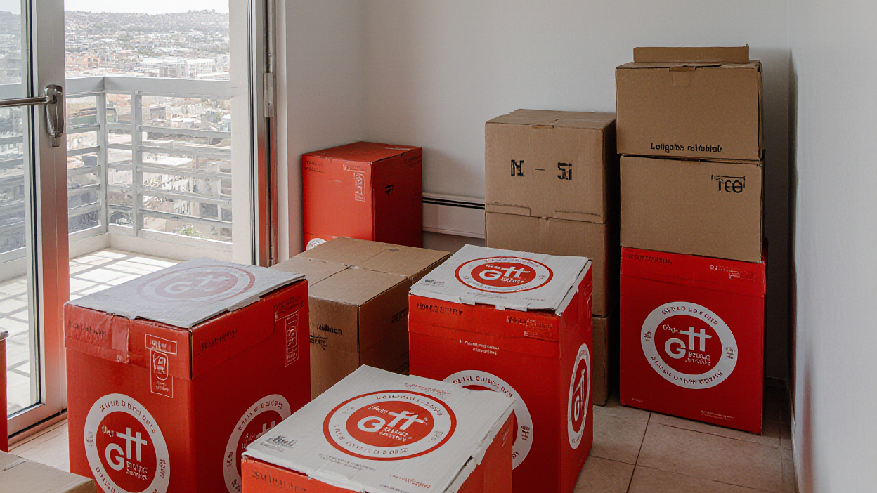 Vista-interna-de-um-apartamento-sendo-embalado-com-caixas-identificadas-com-logo-Gts-Express-em-vermelho-tipo-container1
