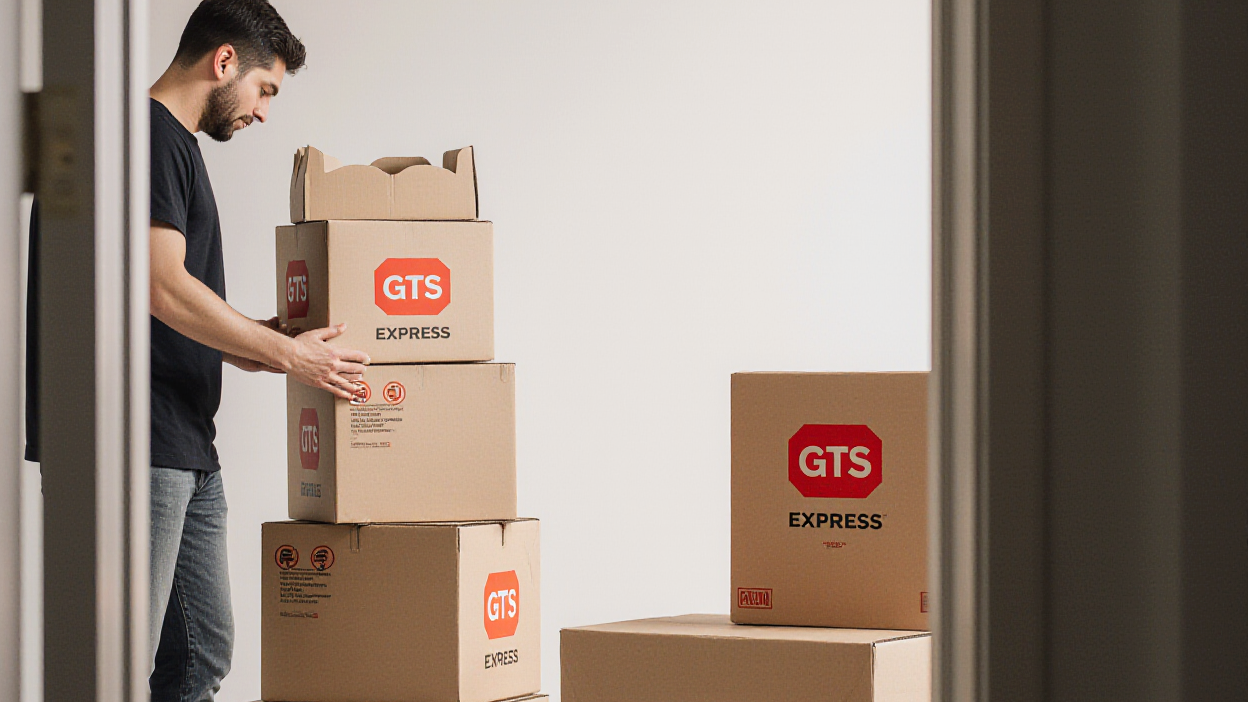 Vista-interna-de-um-apartamento-sendo-embalado-com-caixas-identificadas-com-logo-Gts-Express-em-vermelho-tipo-container3.